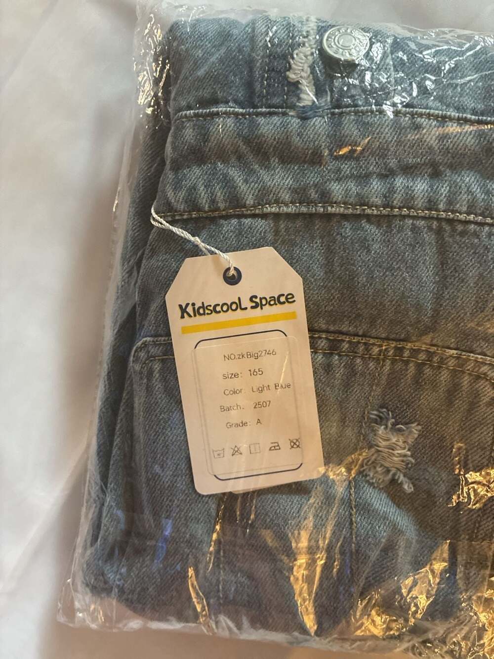Kidscool Space Light Blue Distressed Denim Jeans Model zkBig2746
